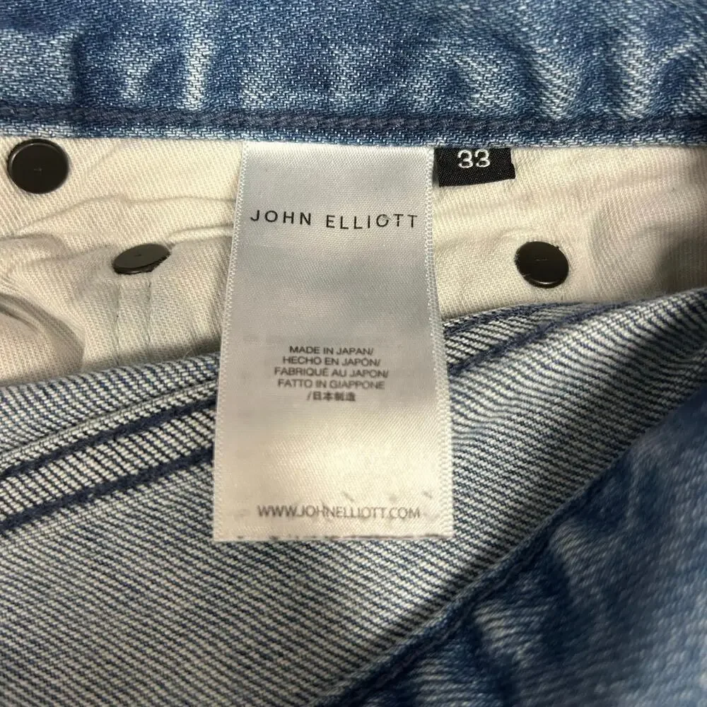 John Elliott Cast 2 Jeans Sz 33 Distressed Slim Denim Indie Streetwear Edgy Luxe